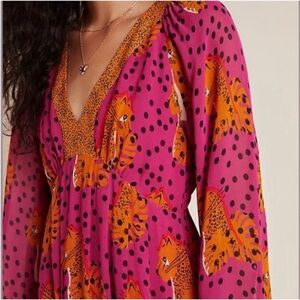 As-Is Farm Rio Cheetah Dress Size 1X